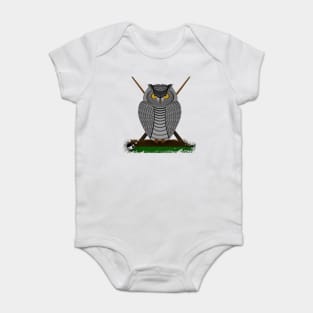 owl playing billards Baby Bodysuit